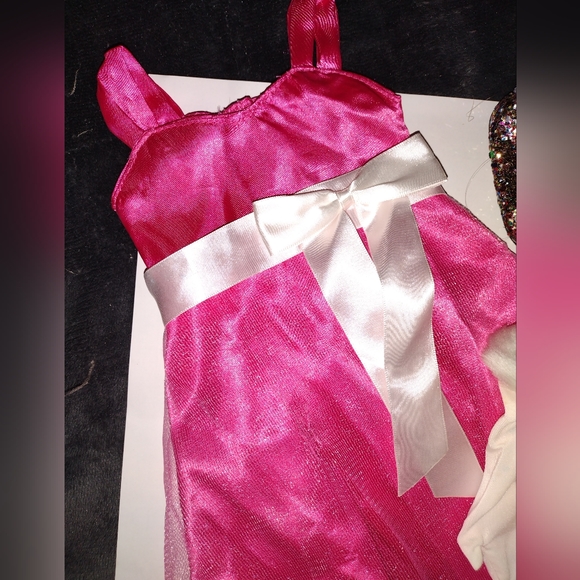 (American Girl) Pink Satin Ball Gown -shoes -gloves - Picture 2 of 4